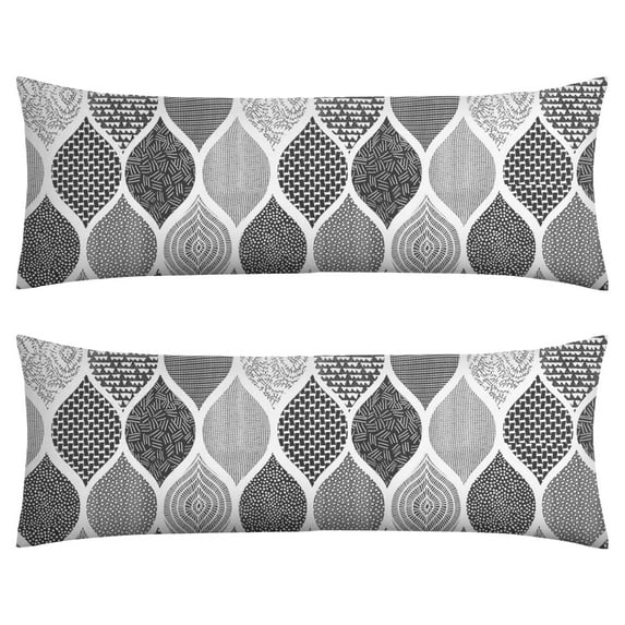 Boho Long Body Pillow Cover – Soft & Breathable Ethnic Fabric, Hidden Zipper, 20"x54", Stylish Abstract Tribal Print – Gift for Side Sleepers, Pregnancy, Home Decor