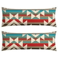 thumbnail image 1 of Boho Long Body Pillow Cover – Soft & Breathable Ethnic Fabric, Hidden Zipper, 20"x54", Stylish Abstract Tribal Print – Gift for Side Sleepers, Pregnancy, Home Decor, 1 of 3