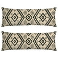 thumbnail image 1 of Boho Long Body Pillow Cover – Soft & Breathable Ethnic Fabric, Hidden Zipper, 20"x54", Stylish Abstract Tribal Print – Gift for Side Sleepers, Pregnancy, Home Decor, 1 of 5