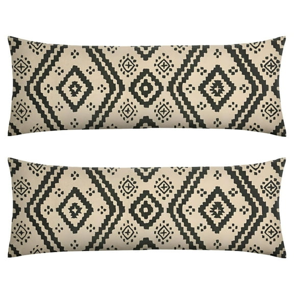 Boho Long Body Pillow Cover – Soft & Breathable Ethnic Fabric, Hidden Zipper, 20"x54", Stylish Abstract Tribal Print – Gift for Side Sleepers, Pregnancy, Home Decor
