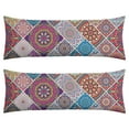 thumbnail image 1 of Boho Long Body Pillow Cover – Soft & Breathable Ethnic Fabric, Hidden Zipper, 20"x54", Stylish Abstract Tribal Print – Gift for Side Sleepers, Pregnancy, Home Decor, 1 of 7