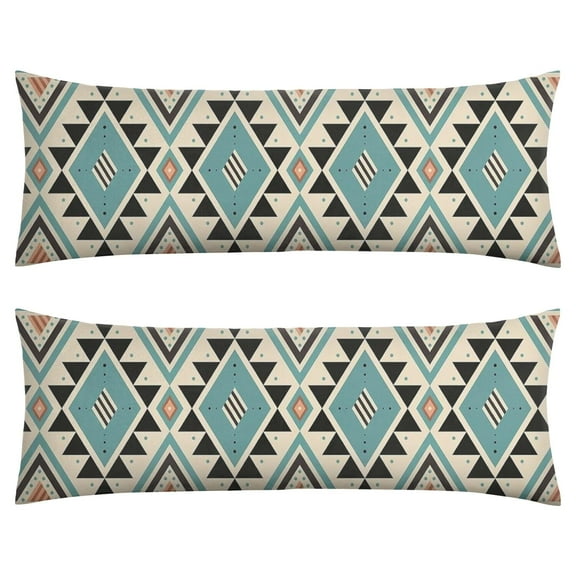 Boho Long Body Pillow Cover – Soft & Breathable Ethnic Fabric, Hidden Zipper, 20"x54", Stylish Abstract Tribal Print – Gift for Side Sleepers, Pregnancy, Home Decor