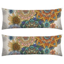 Boho Long Body Pillow Cover – Soft & Breathable Ethnic Fabric, Hidden Zipper, 20"x54", Stylish Abstract Tribal Print – Gift for Side Sleepers, Pregnancy, Home Decor