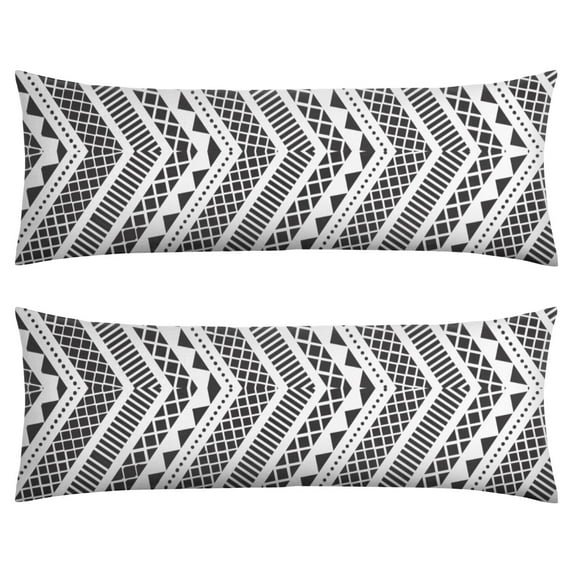Boho Long Body Pillow Cover – Soft & Breathable Ethnic Fabric, Hidden Zipper, 20"x54", Stylish Abstract Tribal Print – Gift for Side Sleepers, Pregnancy, Home Decor