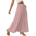 thumbnail image 1 of Boho Long Skirts for Women High Waist Flowy Tiered Maxi Skirt with Pocket Casual Basic Weekend Skirt Spring Summer 2026 Beach Vacation Outfits, 1 of 7