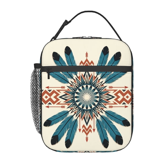 Boho Lunch Bag Insulated Lunch Box For Women Men Large Reusable Cooler Tote Bohemian Thermal Meal Prep Bag For Work Office Picnic Travel Beach Floral