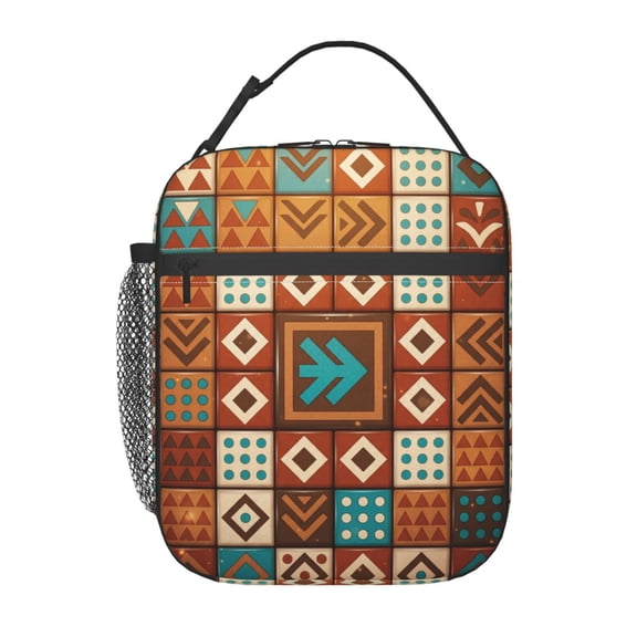 Boho Lunch Bag Insulated Lunch Box For Women Men Large Reusable Cooler Tote Bohemian Thermal Meal Prep Bag For Work Office Picnic Travel Beach