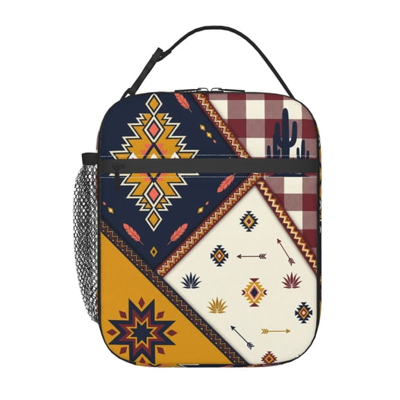Boho Lunch Bag Insulated Lunch Box For Women Men Large Reusable Cooler Tote Bohemian Thermal Meal Prep Bag For Work Office Picnic Travel Beach