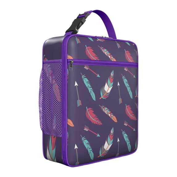Boho Lunch Box for Men – Reusable Insulated Small Lunch Bag with Vintage Tribal Geometric Design, Portable Cooler Tote for Work, School, Picnic & Travel, Leakproof & Easy to Clean
