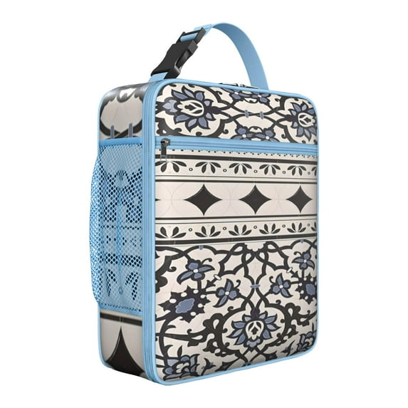 Boho Lunch Box for Men – Reusable Insulated Small Lunch Bag with Vintage Tribal Geometric Design, Portable Cooler Tote for Work, School, Picnic & Travel, Leakproof & Easy to Clean
