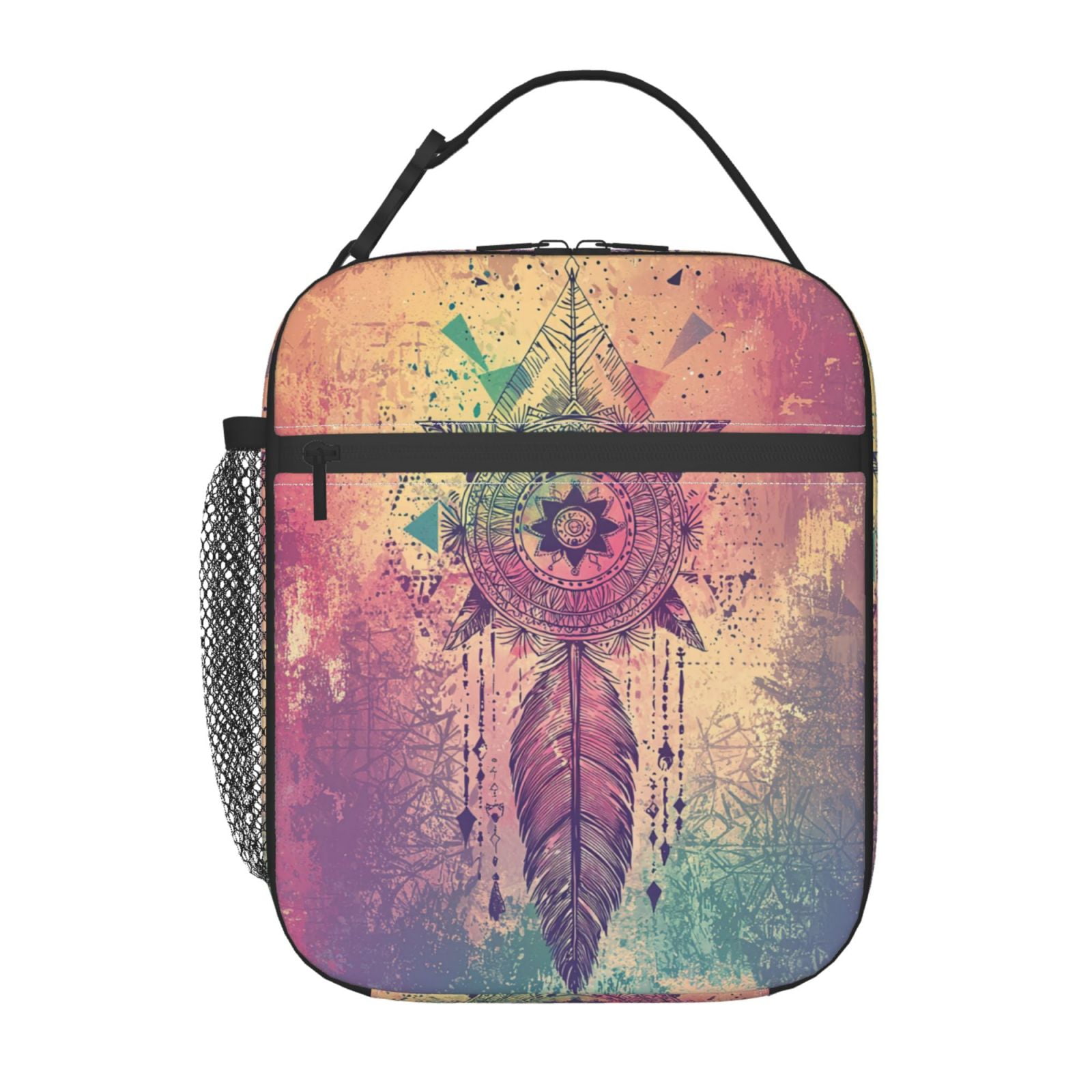 Boho Lunch Box Reusable Portable Lunch Bag Tote Bag for Work Picnic Hiking