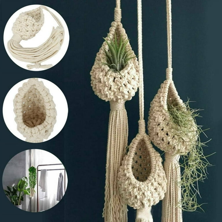 Boho Macrame Air Plant Hanger Tillandsia Hanging Basket Rope Holder Flower  Home Decor (10CM) - Walmart.com