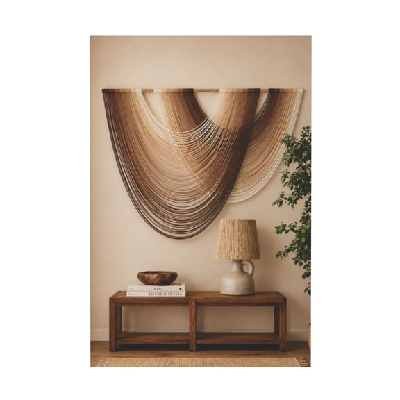 Boho Macrame Inspired Fiber Wall Art Canvas Print For Bedroom Living Room 12*18in