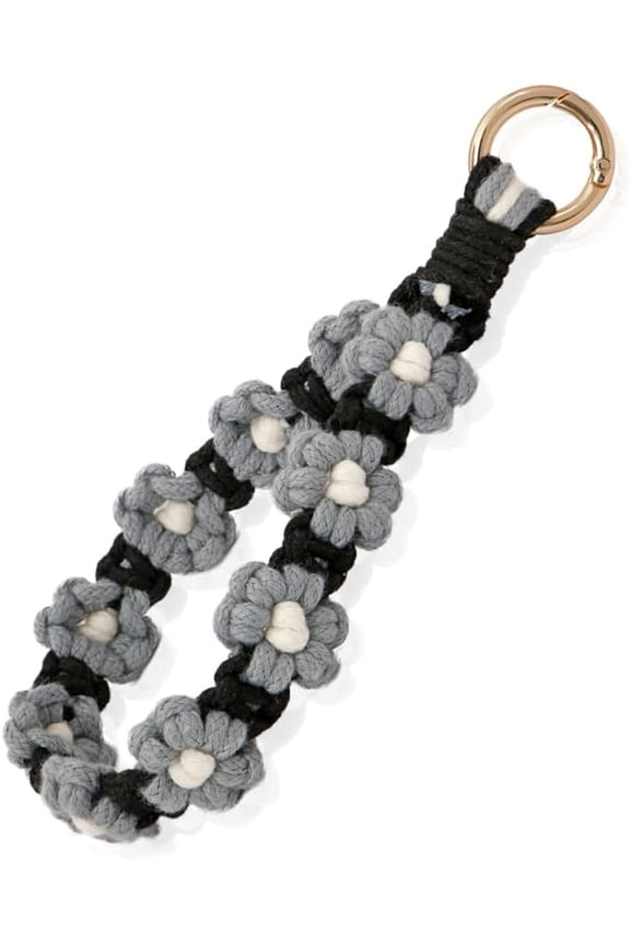 Boho Macrame Keychain Wristlet Keychain Weave Exquisite Keyring Holder Bracelet Handmade Wrist Lanyard for Women