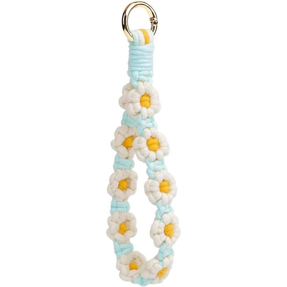 Boho Macrame Keychain Wristlet Keychain Weave Exquisite Keyring Holder Bracelet Handmade Wrist Lanyard for Women