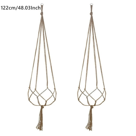 Boho Macrame Plant Hanger Kit,2Pc Plant Hangers,Hanging Planter for Indoor Plants Decorative Macrame Pot Hanger for Home Decor,Handmade Woven Cotton Rope Flower Pot Crochet Plant Holder Stand