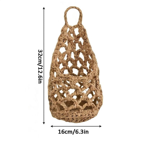 Boho Macrame Plant HangerBasket  for Succulents Cotton Rope Woven Hanging Basket with Net Pouch Home Decoration Organizer