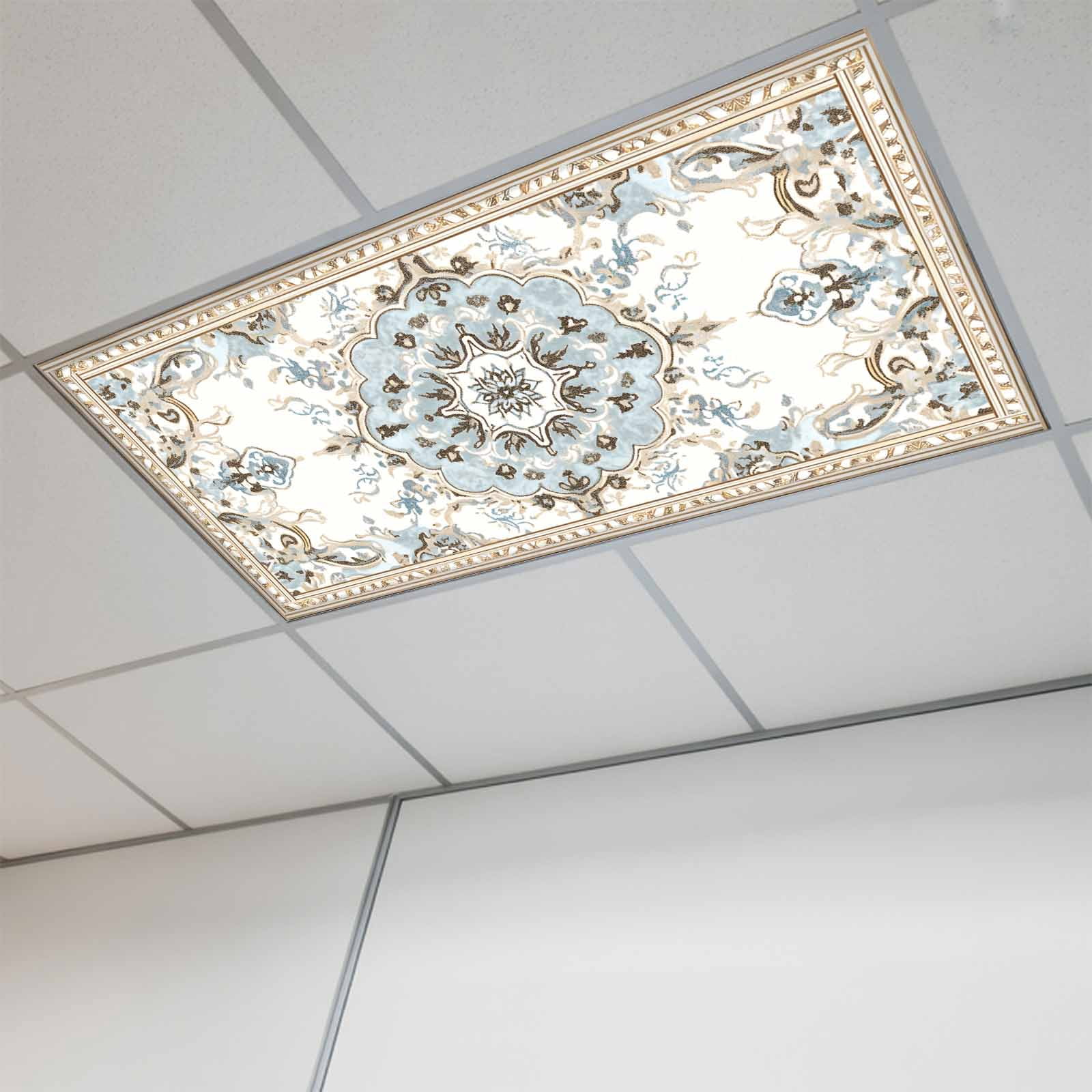 Boho Magnetic Fluorescent Light Covers for Ceiling Lights 2x4Ft, Ethnic ...