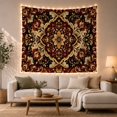 thumbnail image 1 of Boho Mandala Centered Symmetrical Florals on Black Serene Boho for Boho Decor Lovers Bohemian Wall Art Housewarming Gift Tapestry Wall Hanging for Bedroom, Living Room and Dorm, 1 of 7