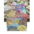 thumbnail image 1 of Boho Mandala Flower Peony Table Runner Home Wedding Table Flag Mat Table Centerpieces Decoration Party Dining Long Tablecloth, 1 of 6