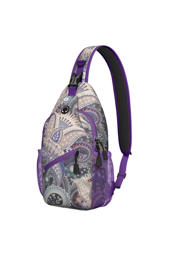 Boho Mandala Inspired Paisley Crossbody Bag - Elegant Ethnic Shoulder Backpack - Spacious for Travel