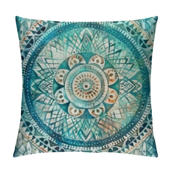 Boho Mandala Pillow CasesPieces Floral Paisley Pattern Printed Pillowcases Indian Hippie Themed Square Bedclothes
