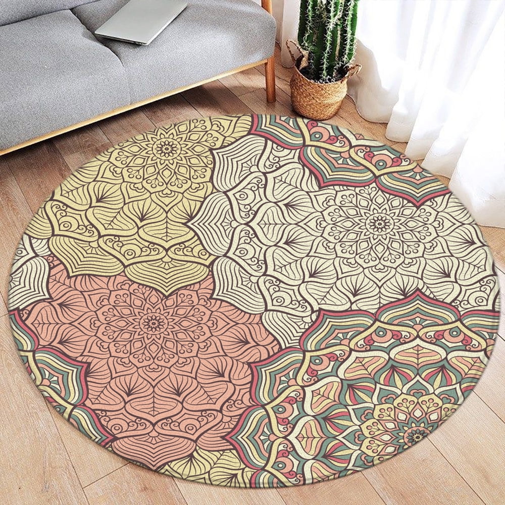 Boho Mandala Round Carpet Persian Style Exotic Elegant Luxurious Home ...