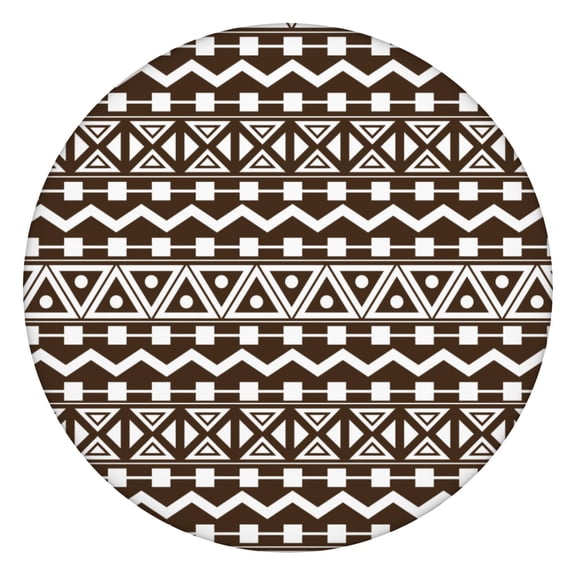 Boho Mandala Round Tablecloth, Elastic Edge, Bright Floral Print, Washable, Reusable, Wrinkle-Free 36–44 inch