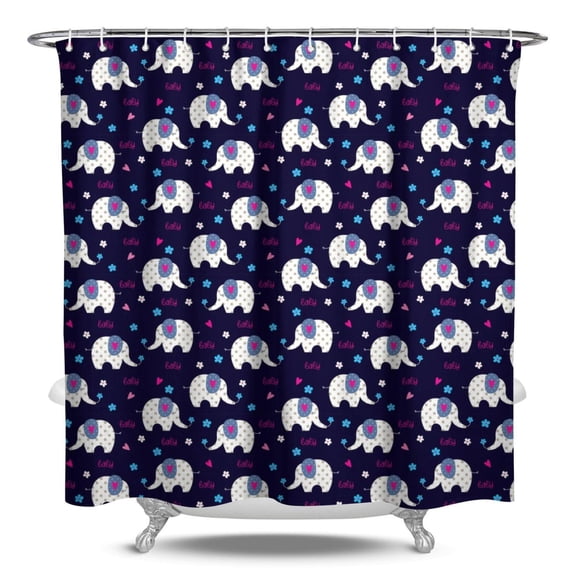 Boho Mandala Shower Curtain, Elephant Floral Ethnic Print Waterproof Bathroom Drapes 84x72 Inch Machine Washable Polyester Fabric