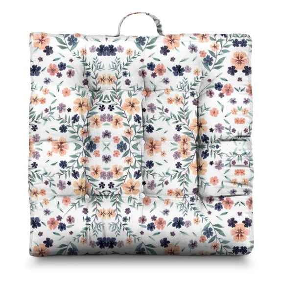 Boho Meditation Cushion, Dutch Velvet Floor Pillow, Meditation Pillows for Sitting, Square Yoga Cushion for Home and Outdoors, 22'' x 22''