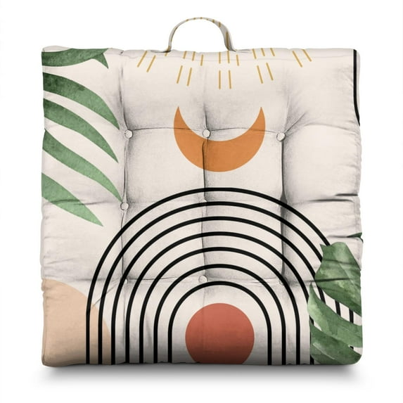 Boho Meditation Mat, Dutch Velvet Floor Pillow, Cushion for Sitting Comfort, Meditation Pillows for Yoga and Home, 22'' x 22''