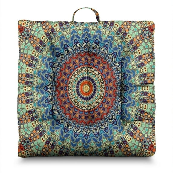 Boho Meditation Mat, Dutch Velvet Floor Pillow, Cushion for Sitting Comfort, Meditation Pillows for Yoga and Home, 22'' x 22''