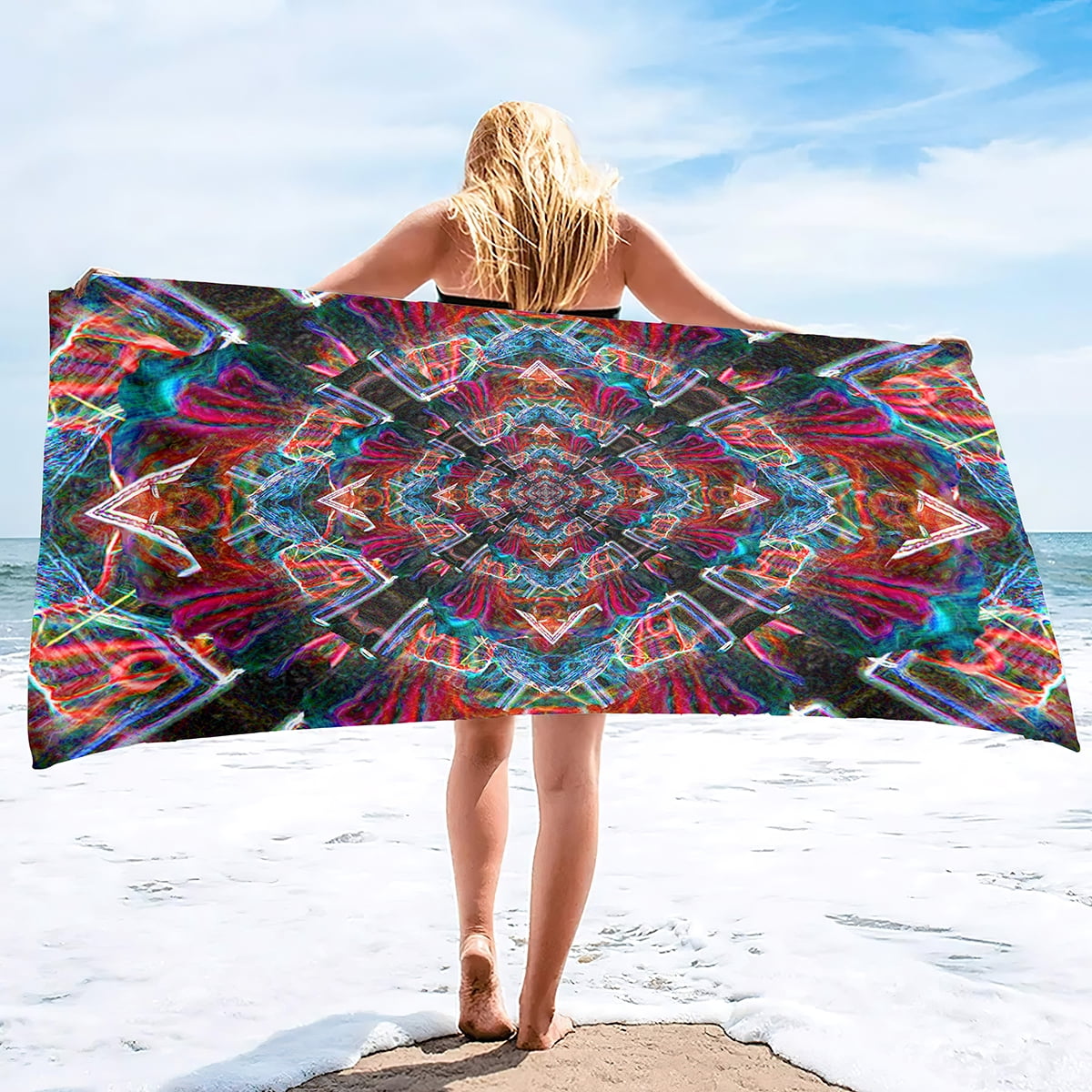 Boho Microfiber Beach Towel Oversize Extra Large Quick Drying Sand Free ...