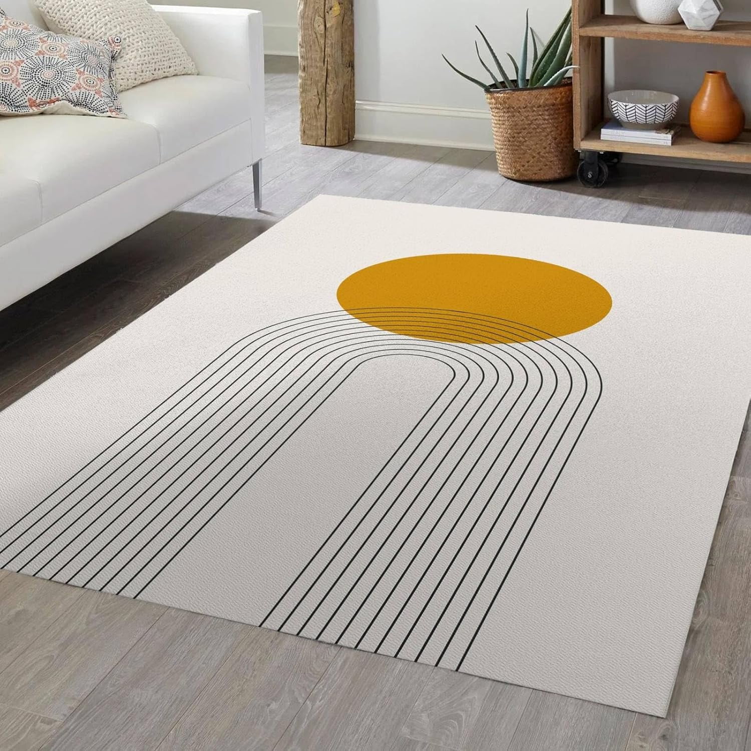 Boho Mid Century Area Rugs, Abstraction Art Indoor Throw Rugs ...