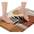 thumbnail image 1 of Boho Mid Century Bath Mat, Geometric Abstract Bathroom Rugs No Silp,Leaves and Brown Minimalistic Arch Beige Washable Cover Floor Rug Carpets Floor Mat 16x24 Inches for Kitchen Bedroom, 1 of 7