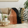 thumbnail image 1 of Boho Mid Century Blankets Black Geometric Throws Beige Abstract Modern Throw Blanket Minimalist Sun Soft Warm Bed Bedding Blankets for Couch Bedroom Sofa Office Cozy Flannel Blanket 30"X40", 1 of 6