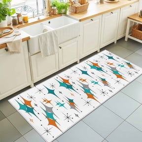Boho Mid-Century Diamond Pattern Rectangle Rug 2'x6' Modern Geometric Theme Washable Area Rugs for Living Room Bedroom Entryway Non Slip Entrance Door Mat Indoor Floor Carpet