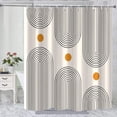 thumbnail image 1 of Boho Mid Century Extra Long Shower Curtain, Minimalist Abstract Arch Simple Sun Modern Beige Machine Washable Waterproof Fabric for Bathroom Decor Bathtub with 12 Hooks 72Wx84H, 1 of 6