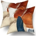 thumbnail image 1 of Boho Mid Century Modern Pillow Covers 18X18 in Navy Blue Burnt Orange Abstract Pillow Cases Set of 2 Aesthetic Geometric Minimalist Throw Pillows Home Decor for Room Couch Sofa Patio Porch, 1 of 6
