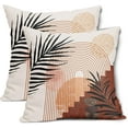 thumbnail image 1 of Boho Mid Century Modern Pillow Covers 18X18 In Set of 2 Bohemian Minimalist Geometric Leaf Throw Pillow Cases Burnt Orange Abstract Pillow Cover Home Decor For Sofa Couch Room Bed Porch Outdoor, 1 of 6