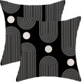 thumbnail image 1 of Boho Mid Century Pillow Covers 20x20 Inch Set of 2, Abstract Simple Black and White Decorative Throw Pillowcase Boho Modern Outdoor Farmhouse Cushion Cover for Sofa Couch Bed Living Room Decor, 1 of 6
