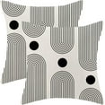 thumbnail image 1 of Boho Mid Century Pillow Covers 20x20 Inch Set of 2, Abstract Simple Black and White Stripe Decorative Throw Pillowcase Boho Stripe Outdoor Cushion Cover for Sofa Couch Living Room Bed Decor, 1 of 6
