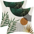 thumbnail image 1 of Boho Mid Century Pillow Covers 20x20 Set of 2, Boho Leaves Abstract Throw Pillowcase Geometric Aesthetic Sunset Outdoor Farmhouse Cushion Cover for Sofa Couch Bed Living Room Decor, 1 of 6