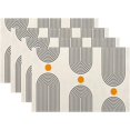 thumbnail image 1 of Boho Mid Century Placemats 12x18 Inch Set of 4, Abstract Simple Sun Arch Pattern Table Place Mat Boho Modern Yellow Spot Washable Table Mats Decorative Linen Fabric Table Mat for Dining Table, 1 of 6