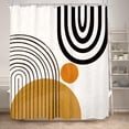 thumbnail image 1 of Boho Mid Century Shower Curtain for Bathroom 72Wx72H Inch Modern Abstract Geometric Cute Sun Minimalist Aesthetic Semicircle Neutral Bath Accessories Fabric Waterproof Polyester 12 Pack Hooks, 1 of 1