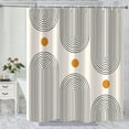 thumbnail image 1 of Boho Mid Century Shower Curtain, Minimalist Abstract Arch Simple Sun Modern Beige Machine Washable Waterproof Fabric for Bathroom Decor Bathtub with 12 Hooks 72x72, 1 of 6