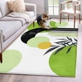 thumbnail image 1 of Boho Middle Century Area Rug 4x6 FT, Non Slip Kids Room Carpet, Abstract Green Geometric Botanical Washable Soft Floor Carpet Non-Shedding Throw Rug for Dorm Kitchen Study Room Home Office Bedside, 1 of 9