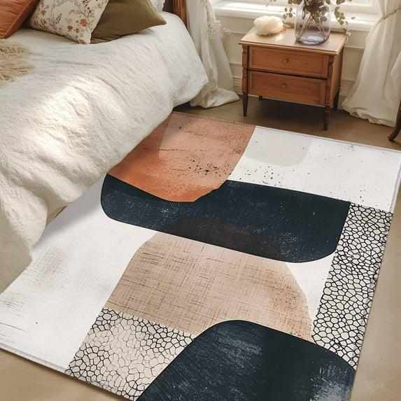 Boho Middle Century Area Rugs 3x5 for Living Room, Abstract Modern ...