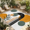 thumbnail image 1 of Boho Middle Century Outdoor Rug 6x9 Ft - Reversible Patio Rug Outdoor Camping Rugs, Abstract Orange Geometric Botanical Indoor Outdoor Area Rugs, Non-Slip Outdoor Carpet Runner for Deck/Porch, 1 of 8