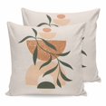 thumbnail image 1 of Boho Middle Century Pillow Covers 20x20 Set of 2, Modern Abstract Beige Boho Leaves Throw Pillow Covers Decorative Couch Cushion Cover, Microfiber Soft Square Pillowcases for Bedroom Living Room Sofa, 1 of 9